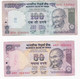 Lot 4 Billets De Gandhi, 100 , 50 , 20 Et 10 Rupees - 4 Scans - India