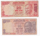 Lot 4 Billets De Gandhi, 100 , 50 , 20 Et 10 Rupees - 4 Scans - Indien