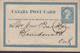 Canada Postal Stationery Ganzsache Victoria PRIVATE Print GEO. A. COCHRANE Merchant, TORONTO 1877 DEMDONALD Ont. - 1860-1899 Regering Van Victoria