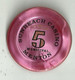 9884" FICHES-CHIPS-SUNBEACH CASINO MUNICIPAL-MENTON-5 FRANCHI" " - Casino