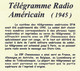 FRAGMENT De TELEGRAMME RADIO EFM Avec TIMBRE FRANÇAIS CHATEAU De CHENONCEAUX N° 611 OBLITÉRATION US POSTAL ARMY 1945 - Usati