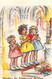 ¤¤    -   ILLUSTRATEUR   " Germaine BOURET "   -  Petite Carte  - Chanteuses à L'Eglise -  Voir Descption - Bouret, Germaine