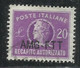 TRIESTE A 1954 AMG - FTT NUOVO TIPO DI SOPRASTAMPA ITALY OVERPRINTED RECAPITO AUTORIZZATO LIRE 20 USATO USED FIRMATO - Revenue Stamps