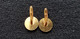 Représentation De Monnaie Antique En Boutons De Manchettes Métal Doré Anciens Pièce Ancienne - Boutons De Col /de Manchettes