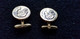 Représentation De Monnaie Antique En Boutons De Manchettes Métal Doré Anciens Pièce Ancienne - Cuff Links & Studs