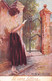 ¤¤  -     ILLUSTRATEUR  " M. SANTINO "  -   Femme Devant Une De Chateau   -  ¤¤ - Monestier, C.