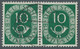 Bundesrepublik Deutschland: 1951, 10 Pfg. Posthorn Im Waagerechten, Ungefalteten Paar, Bei Der Linke - Used Stamps