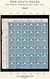 New South Wales 1888-90 Emu 2d Centennial Opt OS Corner Block Of 36, Mostly MNH - Neufs