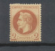 France Classique N°26B 2c Rouge-brun Clair Type II, Neuf * Signé Calves TB H2568 - 1863-1870 Napoléon III Lauré