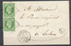 1861 Enveloppe En Local Paire N°12 5c Vert PC 1773 LOUHANS(70) Superbe H2588 - 1849-1876: Période Classique