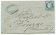 N° 60 BLEU CERES SUR LETTRE / CONVOYEUR BRIVE TB. PER POUR JONZAC / 1875 / LAC - 1849-1876: Période Classique