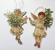 2 ANGES DECORATION DE NOEL....REPRODUCTION ANCIENS DECOUPIS...CARTON FORT...SAPINS...DOUBLE FACE - Engel