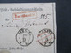 Altdeutschland Sachsen 1.9.1864 Beleg / Post Behändigungsschein Portofreie Justizsache Stempel K2 Sebnitz / Recomandirt - Saxe