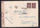 Romania: Cover To Germany, 1944, 2 Stamps, 2x Censored, Chemical Wipe Censor, Label, Rare Cancel, War (minor Damage) - Storia Postale Seconda Guerra Mondiale