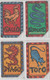 ITALY 1999 ZODIAC HOROSCOPE ROOSTER SNAKE DRAGON RAT 4 CARDS - Zodiaque