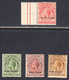 Falkland Islands 1918-20 War Stamp, Incl. Reversed Watermark, Mint Mounted, Sc# ,SG 70,71,71cx,72 - Falklandinseln