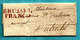 LAC 24/09/1828, Griffe BRUSSEL / FRANCO (Herlant 68 : 39x12 Mm) Vers Utrecht, Port : 25 Centimes (verso) - 1815-1830 (Hollandse Tijd)