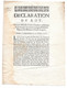 DECLARATION DU ROY LOUIS XV Du 29 Octobre 1726 - Aucunes Especes Or Argent Dans Les Courriers... Signé VERDUC - Decrees & Laws