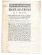 DECLARATION DU ROY LOUIS XV Du 29 Octobre 1726 - Aucunes Especes Or Argent Dans Les Courriers... Signé VERDUC - Décrets & Lois