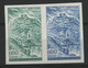 N° 1392 ESSAI NON DENTELE PAIRE Saint Flour. 60ct Vert émeraude Et 60ct Bleu. Neuf * (MH). TB - Color Proofs 1945-…