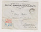 YUGOSLAVIA SARAJEVO 1928 Nice Registered Priority Cover SILVIO BAHAR Socks Factory - Andere & Zonder Classificatie