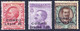 1923 CORFU' N.9/11 NUOVI* TRACCIA DI LINGUELLA CON VARIETA' TIMBRINO BOLAFFI - MLH SIGNED BOLAFFI + VARIETY - Corfou
