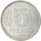 Monnaie, GERMAN-DEMOCRATIC REPUBLIC, 5 Pfennig, 1980, Berlin, TTB, Aluminium - 5 Pfennig