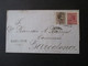 Spanien 1878 Nr. 168 MiF Mit Kriegssteuermarke Nr 13 Stempel Cadiz Fernbrief Nach Barcelona Faltbrief Ohne Inhalt - Covers & Documents