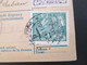 Delcampe - CSSR 1921 Hradschin Mucha 3er Streifen Paketkarte Wagstadt Sudetenland Mit Steuermarke Und Vielen Stempeln - Lettres & Documents