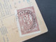 Delcampe - CSSR 1921 Hradschin Mucha 3er Streifen Paketkarte Wagstadt Sudetenland Mit Steuermarke Und Vielen Stempeln - Covers & Documents