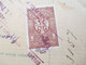 Delcampe - CSSR 1921 Hradschin Mucha Wert - Paketkarte Teplice Teplitz Schönau Sudetenland - Vranja Mit Steuermarke Und Vielen Stp. - Lettres & Documents