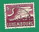 LUXEMBOURG POSTE AÉRIENNE 1946 N° 11 VUE DE LUXEMBOURG 5 F LIE DE VIN  OBLITÉRÉ DOS CHARNIÈRE LUXEMBOURG - Usati