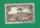 LUXEMBOURG POSTE AÉRIENNE 1931 / 1933 N° 2  VUE DE LA VILLE LUXEMBOURG 75 C BRUN OBLITÉRÉ  CHARNIÈRE 13.4.37 LUXEMBOURG - Used Stamps