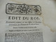 Edit Du Roi Février 1786 Créations De 8 Offices De Receveurs Particuliers Des Finances Paris - Gesetze & Erlasse