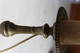 Delcampe - Ancien Beau Bougeoir En Bronze Transformé En Lampe  Avec Abat-jour Tissu Beige - Chandeliers, Candelabras & Candleholders