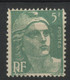 N° 809 GANDON 5Fr Vert Clair Avec VARIETE TACHE BLANCHE Dans Le "R" De "RF". Neuf * (MH). TB - Unused Stamps