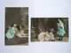 2 Cartes Fillette Avec Chien St. Bernard Meisje Met Hond NPG 487/2 - 487/4 Glacée Circulée Gelopen 1906 - Scenes & Landscapes