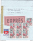 Coq Blason Paris Expres 1965 Herblay Val D'oise Pour Lyon Verso TAD Paris Clignacourt Courrier De Parigras - 1962-1965 Haan Van Decaris