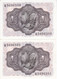 PAREJA CORRELATIVA DE 1 PTA DEL AÑO 1951 EL QUIJOTE SERIE Q (SIN CIRCULAR-UNCIRCULATED) - 1-2 Pesetas