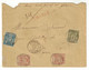 1890 - LETTRE GRIFFE ROUGE CHARGE AFFRANCHISSEMENT 3 COULEURS À 1F95 Avec SAGE N° 94 X 2 + 82 + 90 SOMBERNON COTE D'OR - 1876-1898 Sage (Type II)