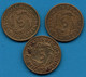 DEUTSCHES REICH LOT 3 X  5 Reichspfennig 1925 A+F+G  KM# 39  	Weimar Republic - 5 Rentenpfennig & 5 Reichspfennig