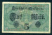 GERMAN EMPIRE, 5 Mark. 1917,  Used - 5 Mark