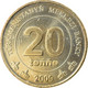 Monnaie, Turkmanistan, 20 Tenge, 2009, TTB, Laiton, KM:99 - Turkménistan