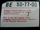 TICKET BAGAGE : BRITISH AIRWAYS _ IDENTIFICATION _ LONDRES - Baggage Labels & Tags