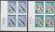 FRENCH POLYNESIA (1979) Seashells. Set Of 3 Corner Imperforate Blocks Of 4. Scott Nos 323-5, Yvert Nos 142-4. - Imperforates, Proofs & Errors