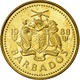 Monnaie, Barbados, 5 Cents, 1988, Franklin Mint, TTB, Laiton, KM:11 - Barbados (Barbuda)