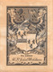 02085 "EX LIBRIS - H. ST. JOHN MILDMAY"   STEMMA. ORIGINALE - Ex-libris