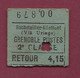 061220A - TICKET CHEMIN DE FER TRAMWAY - FRANCE Rochetaillee Allemont Via Uriage GRENOBLE POSTES Retour 4,15 00879 - Europe