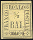 1859 ROMAGNE 1/2 BAI GIALLO PAGLIA N.1 NUOVO* GRANDI MARGINI SPLENDIDO - MH LUXUS - Romagne