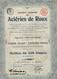 Action De 250 Frcs Au Porteur - S.A. Des Acièries De Roux - Belgique - Roux - Charleroi 1907. - Industry